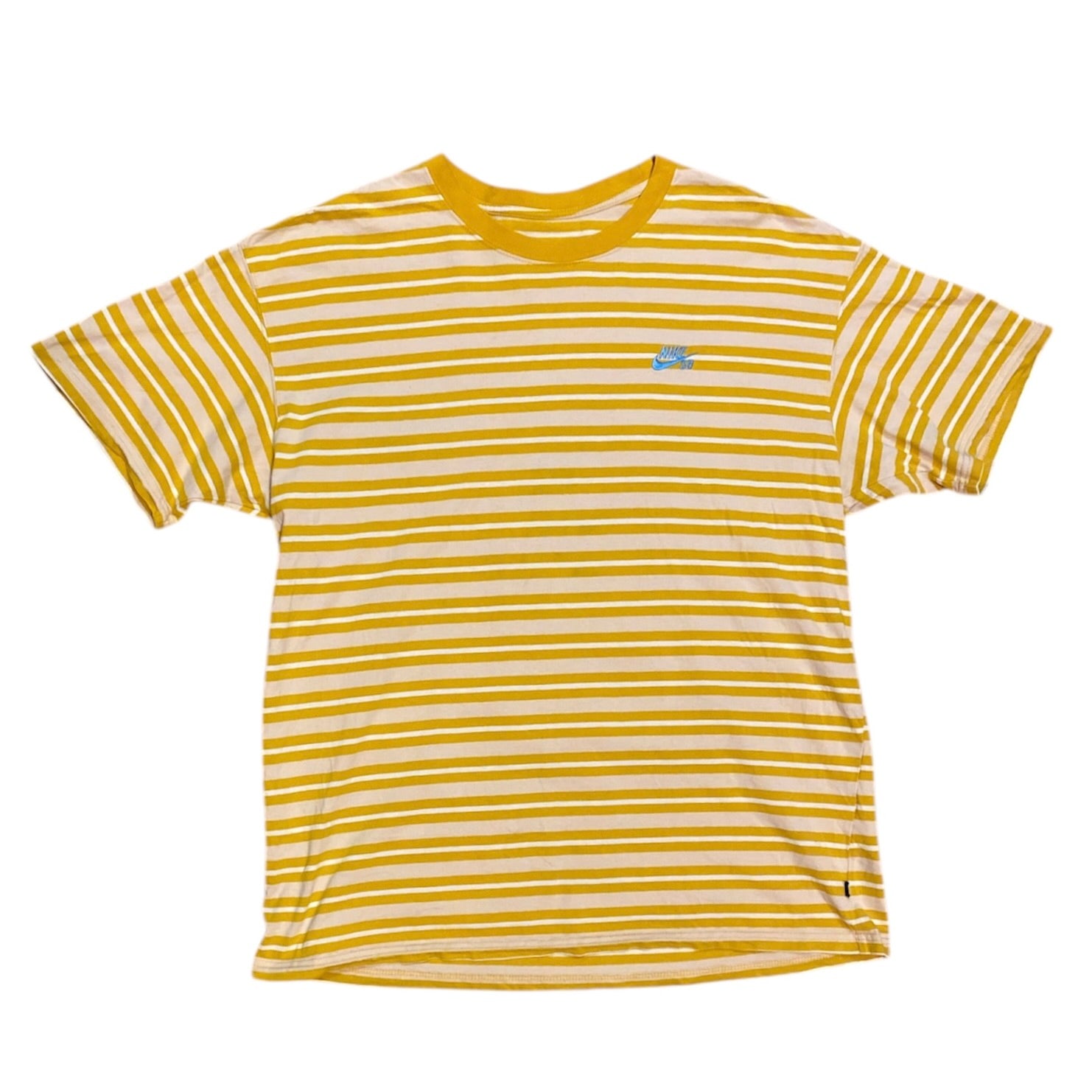 Nike SB White Beige Yellow Striped Tshirt