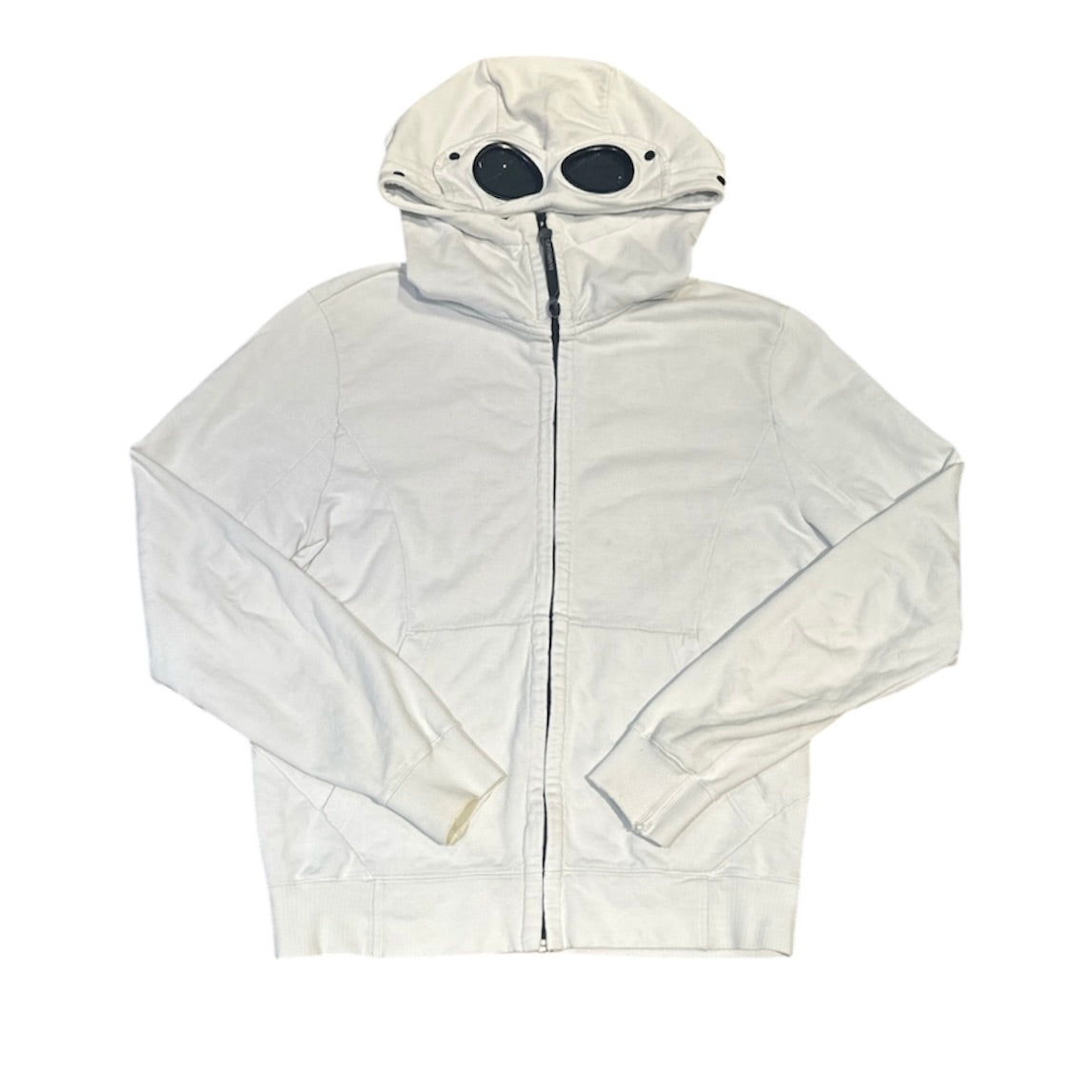C.P Company Heavy Jersey Goggle White Hoodie
