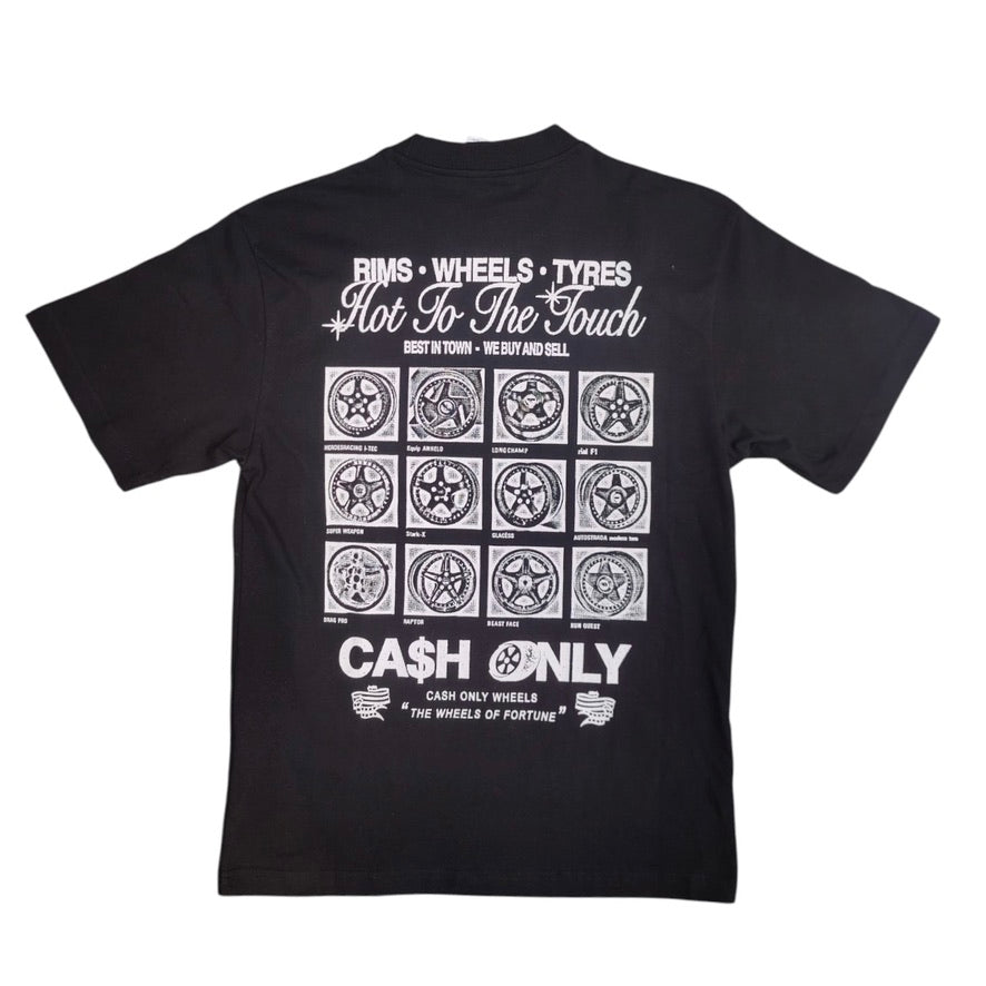 Cash Only Wheels Black Tshirt