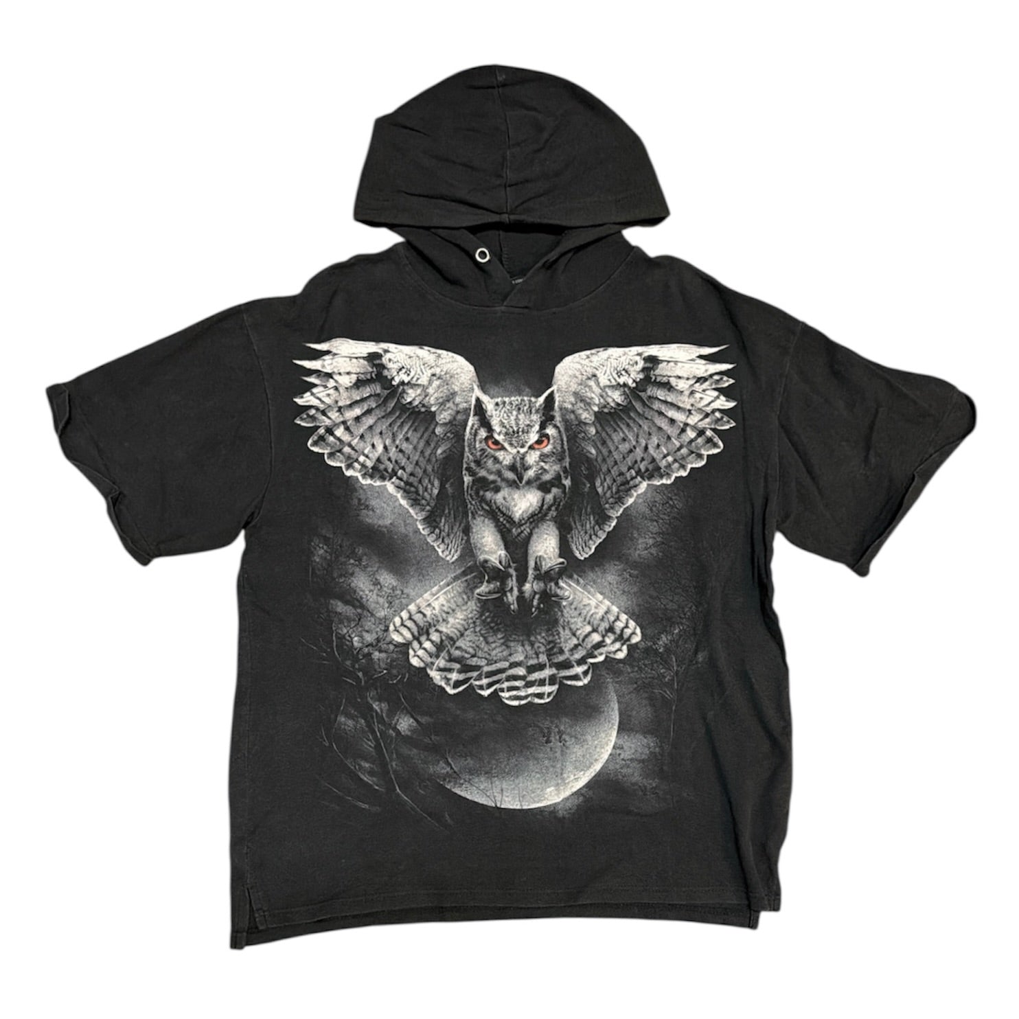 Spiral Owl Wings Of Wisdom Black Hooded Tshirt