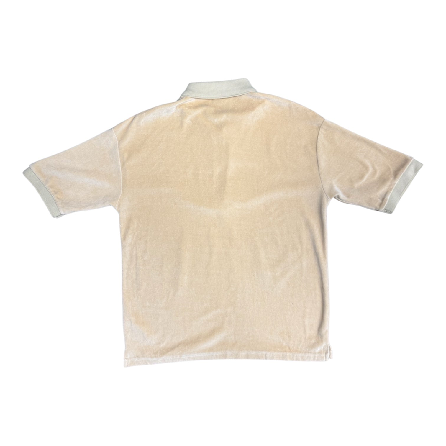Sweet Sktbs Beige Velvet 1/4 Zip Polo Tshirt