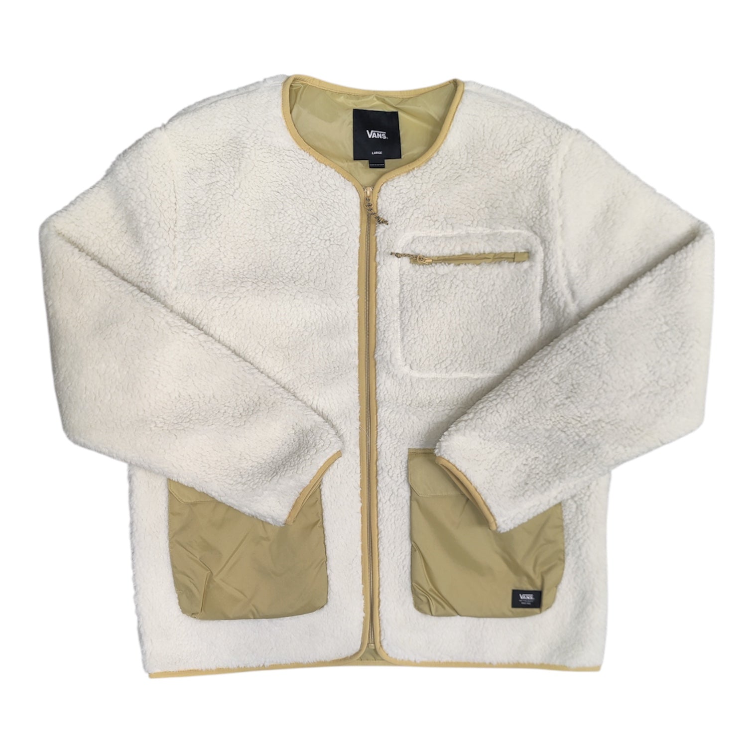 Vans Collarless Beige Sherpa Full Zip