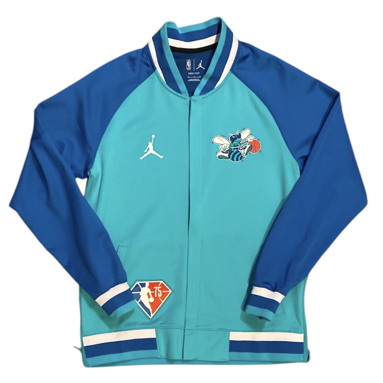Jordan Charlotte Hornet 75th Anniversary Turquoise Full Zip Sweatshirt