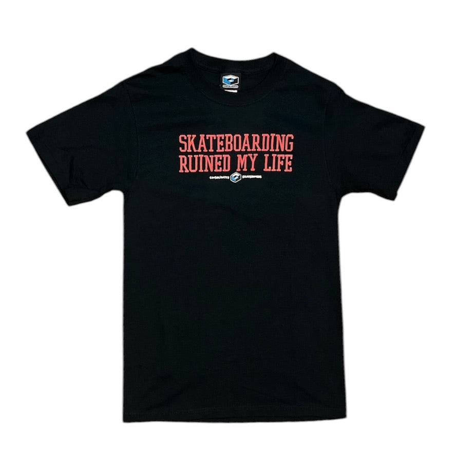 Consolidated Skateboards Skateboarding Ruined My Life Black Tshirt