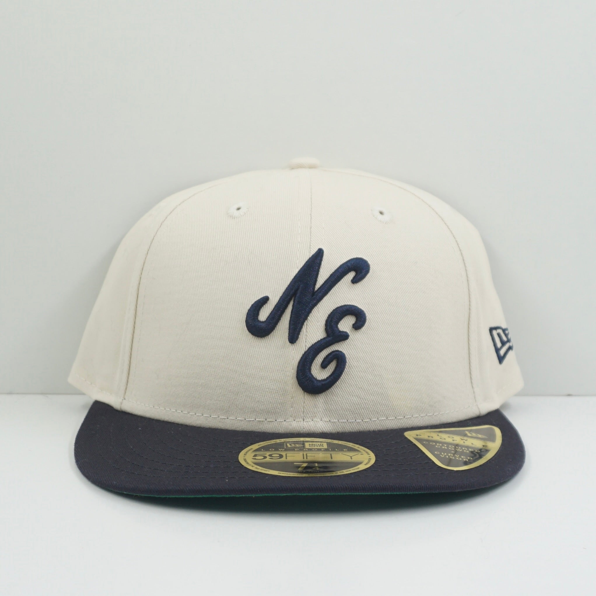 New Era Navy Logo Beige Navy Fitted Cap