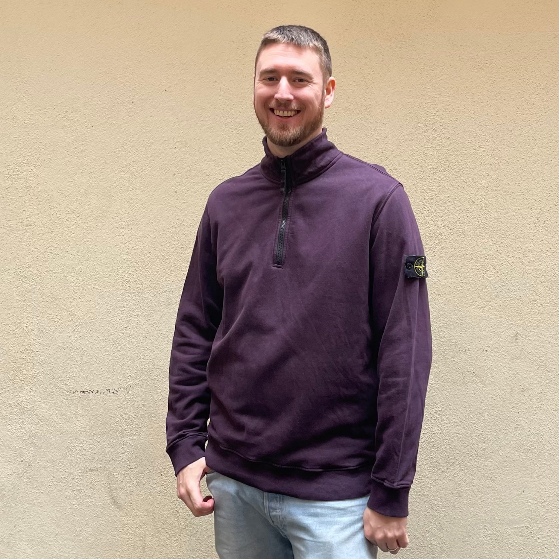 Stone Island Purple Half Zip Sweatshirt