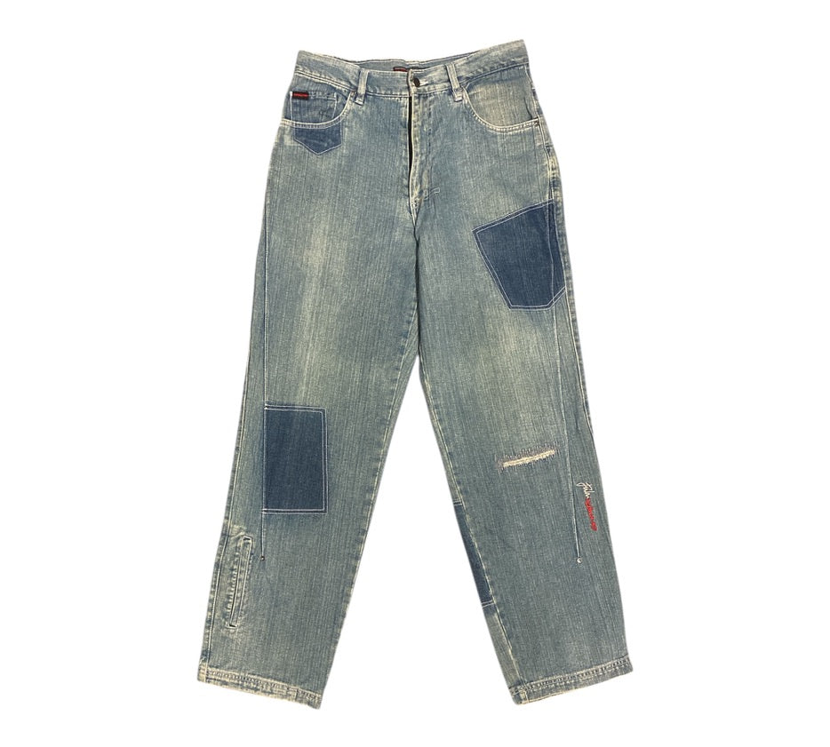 Vintage FUBU Apparel Patchwork Blue Jeans