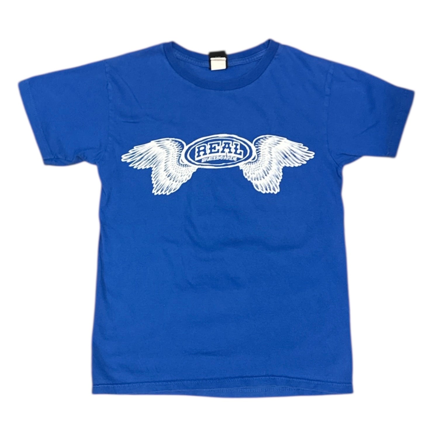Real Skateboards White Logo Blue Tshirt