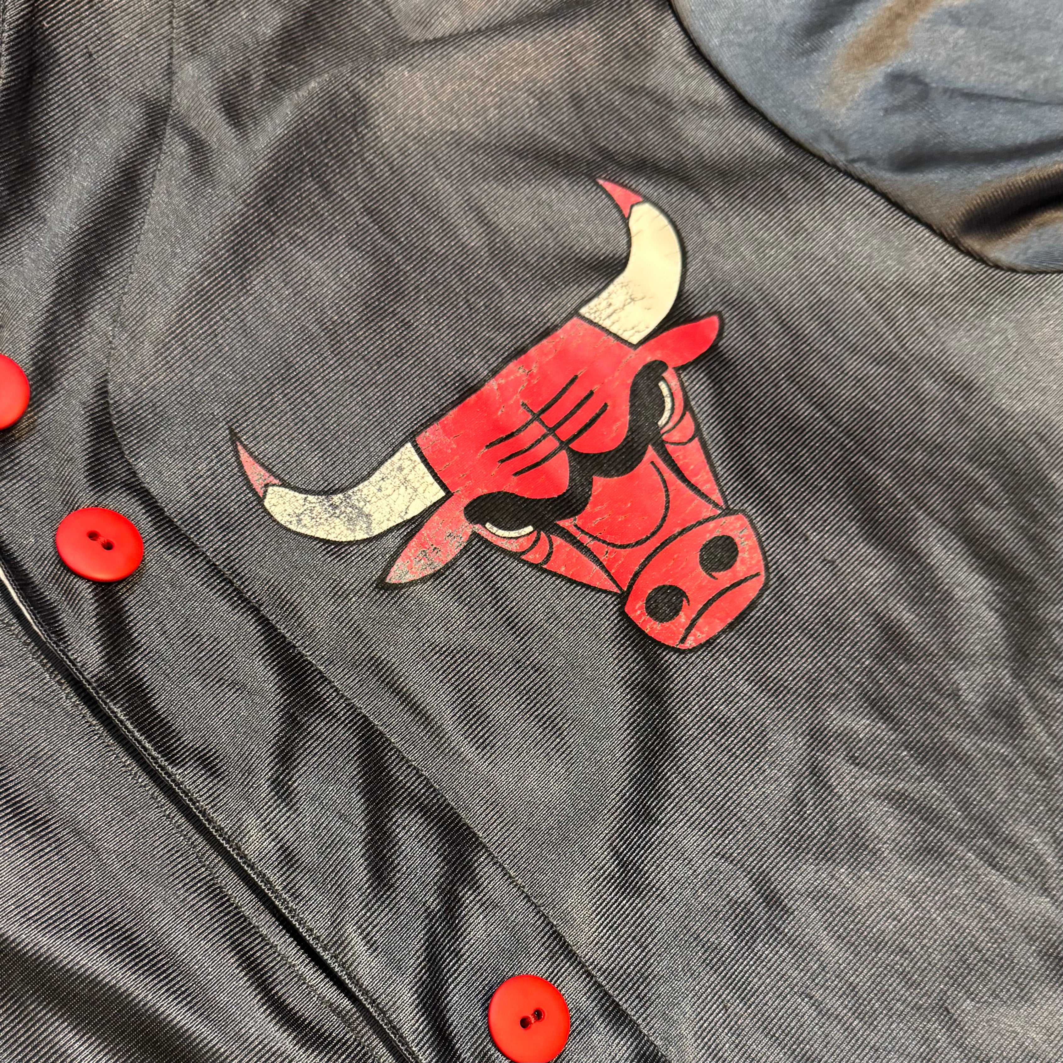 Vintage Majestic Chicago Bulls White Red Reversible Baseball Jersey