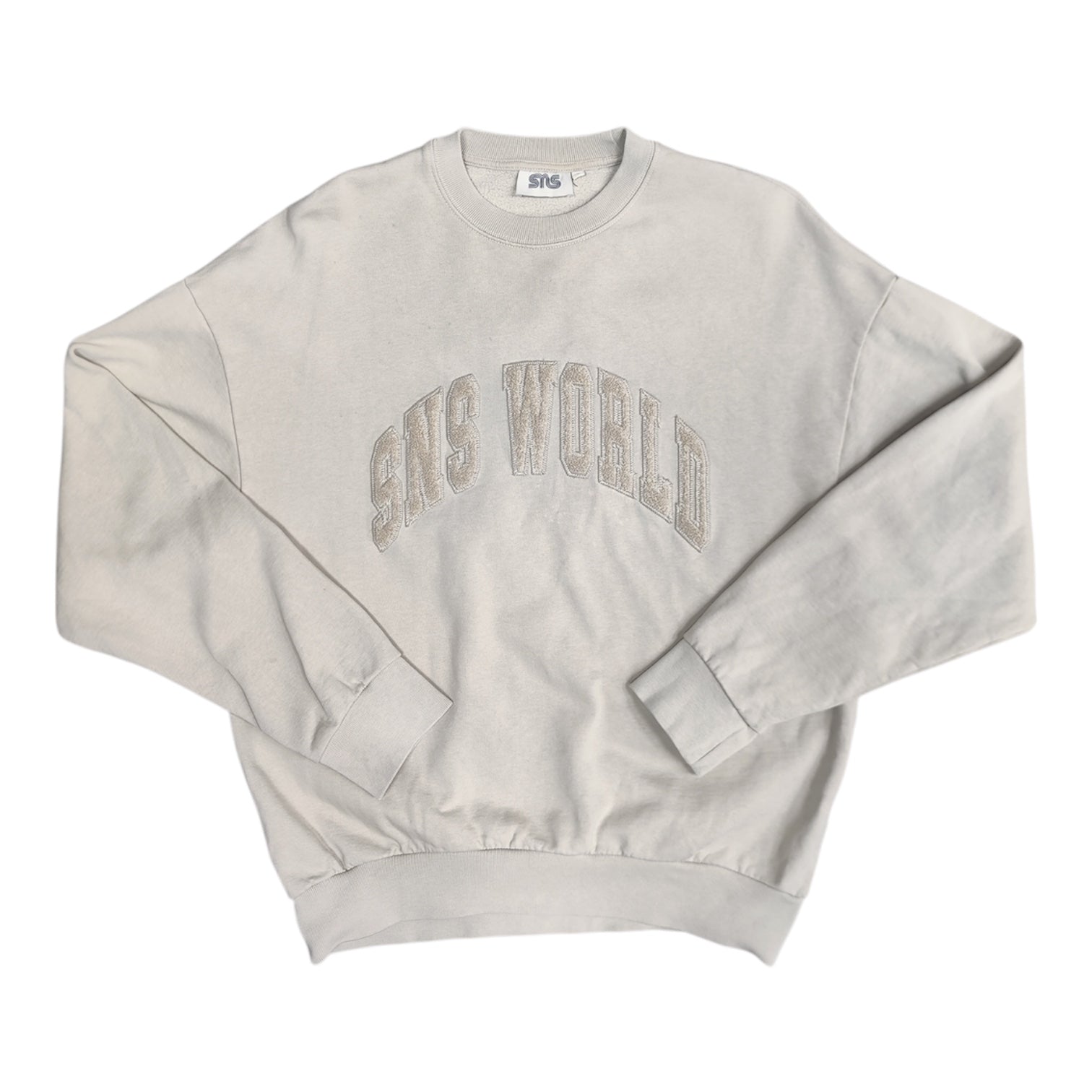 Sneakersnstuff Chenille Logo Beige Sweatshirt