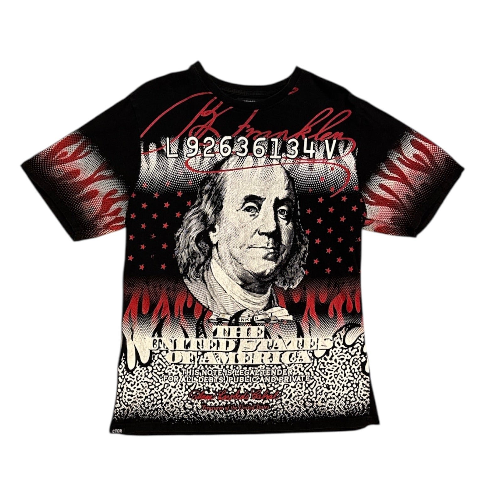Contender Franklin Flames Bank Note Tshirt