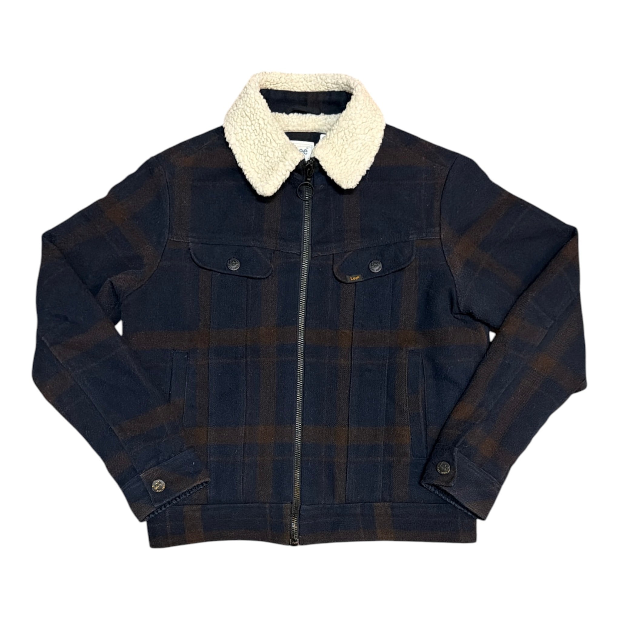 Lee Navy Brown Sherpa Jacket