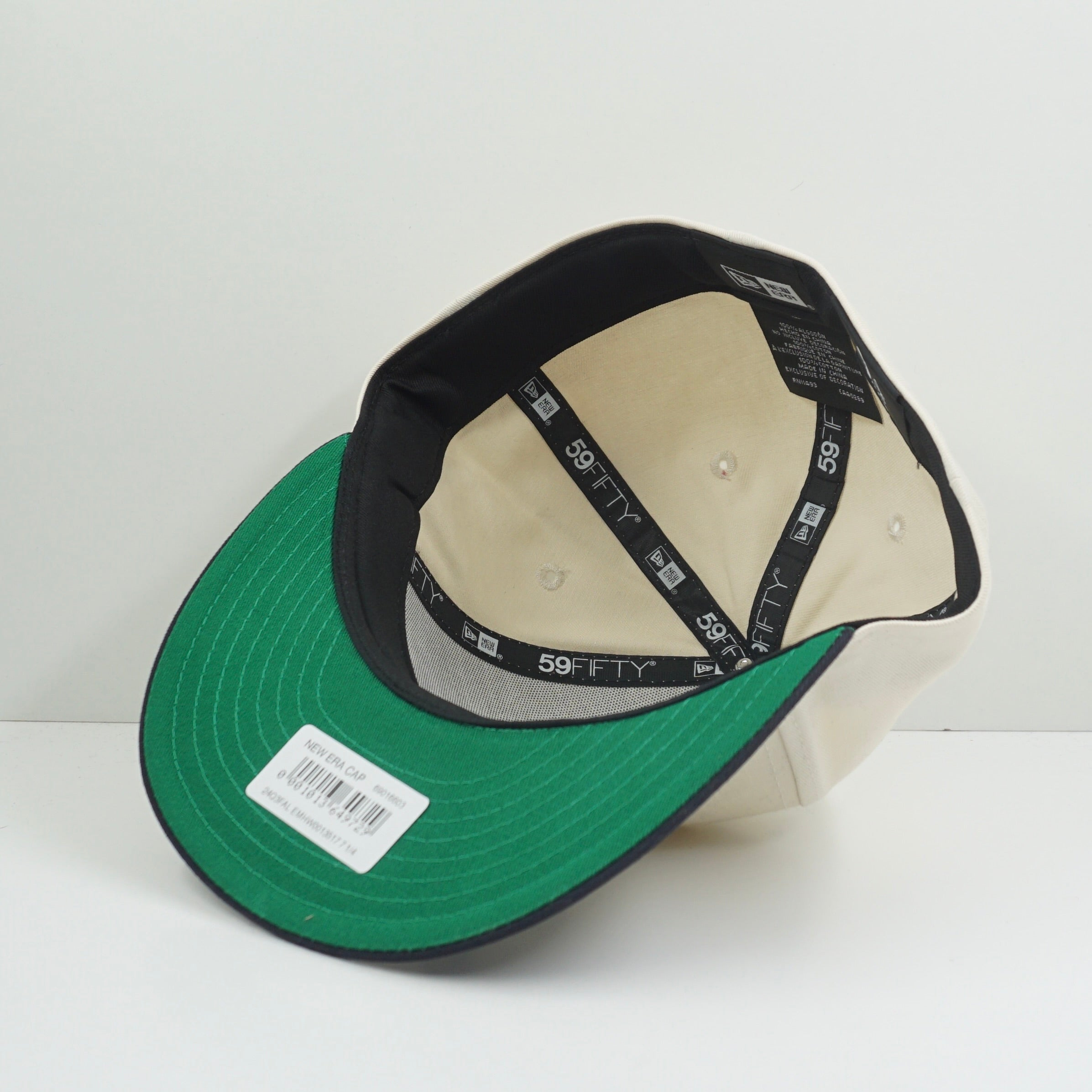New Era Navy Logo Beige Navy Fitted Cap