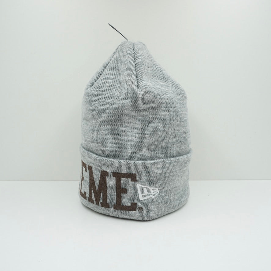 Supreme FW 23 New Era Varsity Beanie Heather Grey