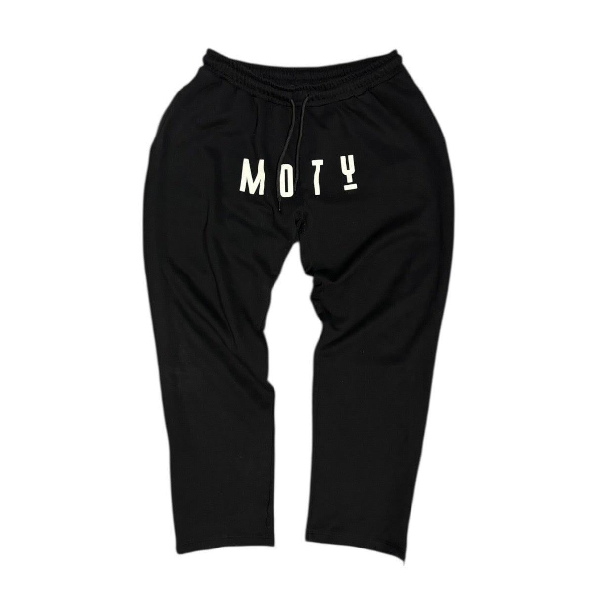 Moty White Logo Black Jogger Pants