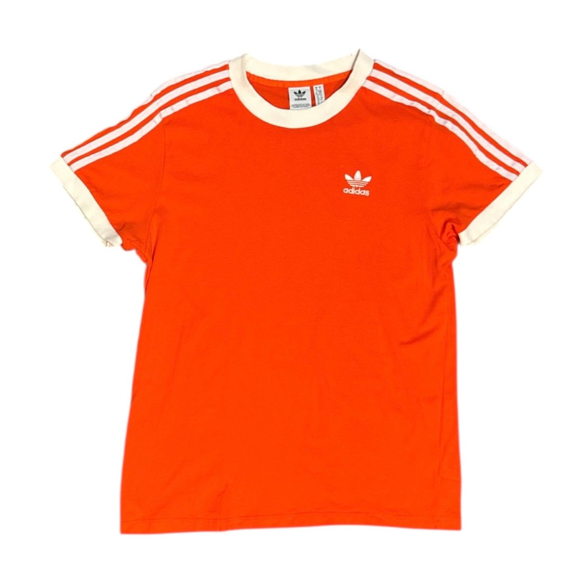 Adidas 3 Stripes Orange White Tshirt (W)
