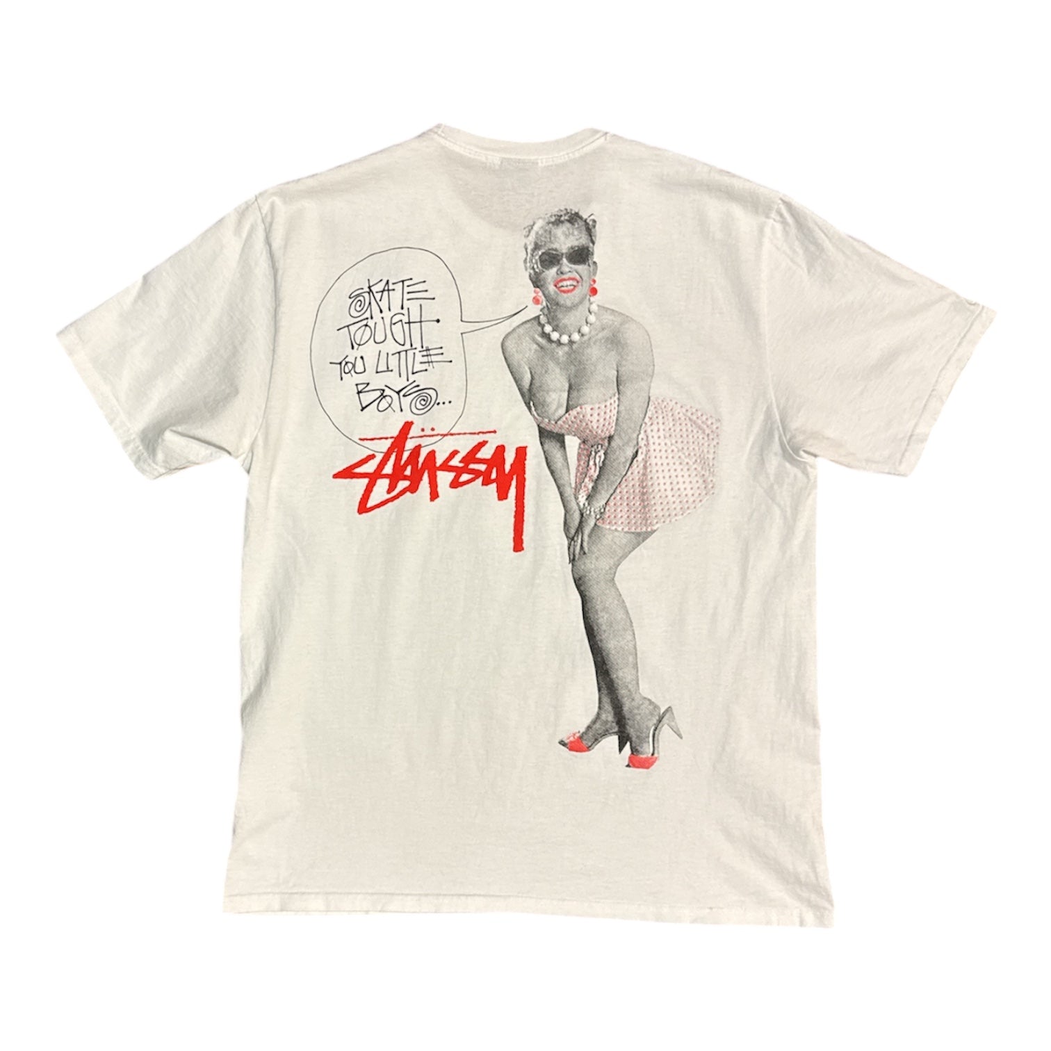 Stussy Skate Tough You Little Boys White Tshirt