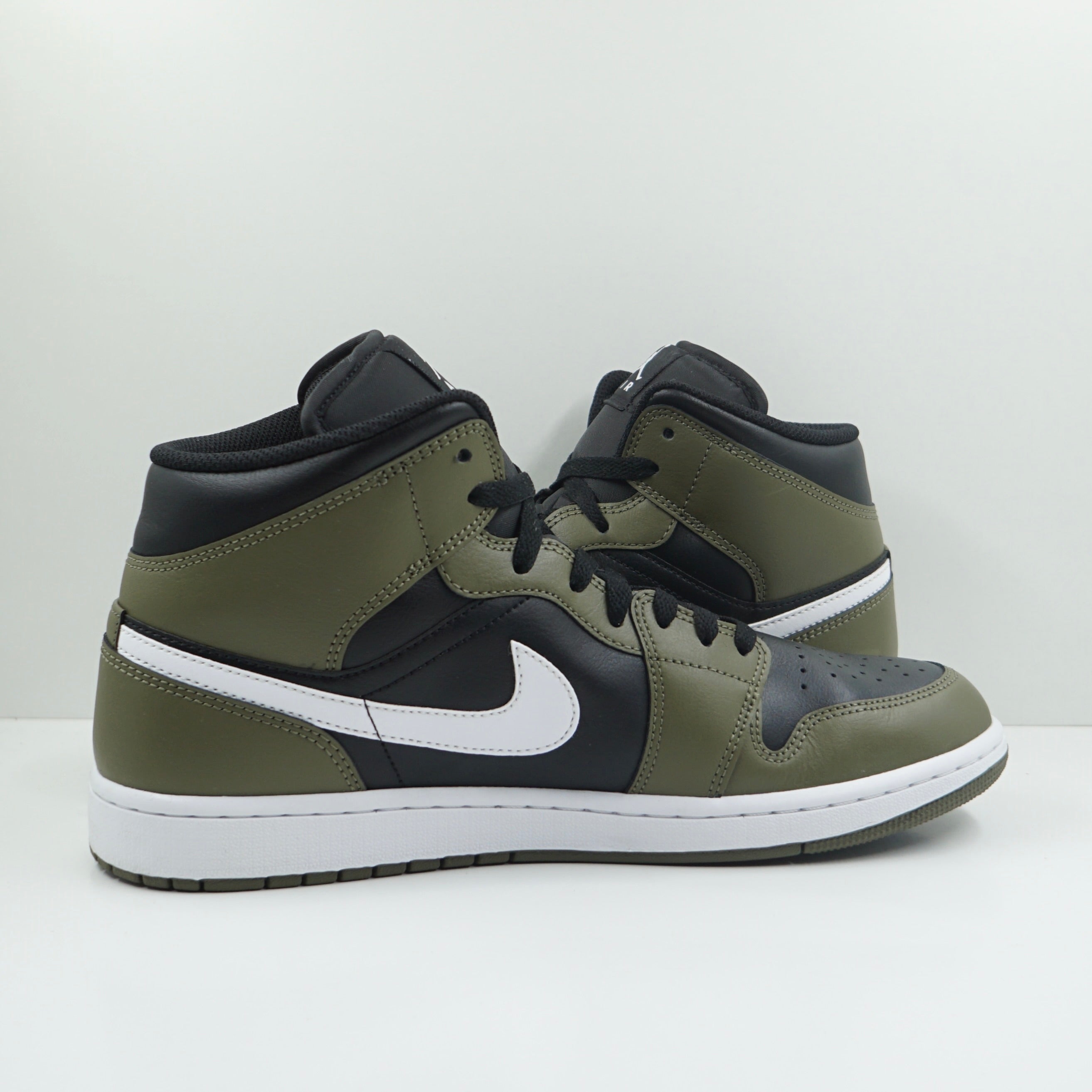 Jordan 1 Mid Black White Olive