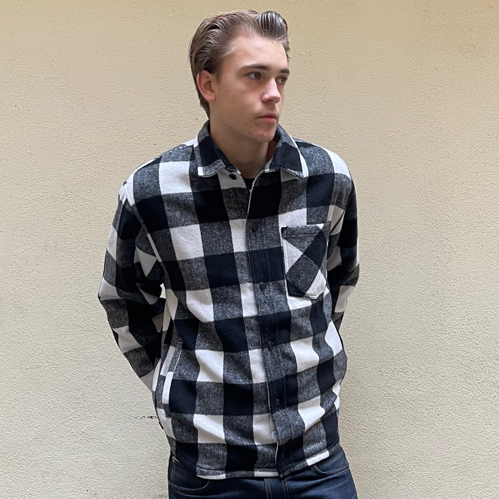 The Hundreds Black White Padded Overshirt