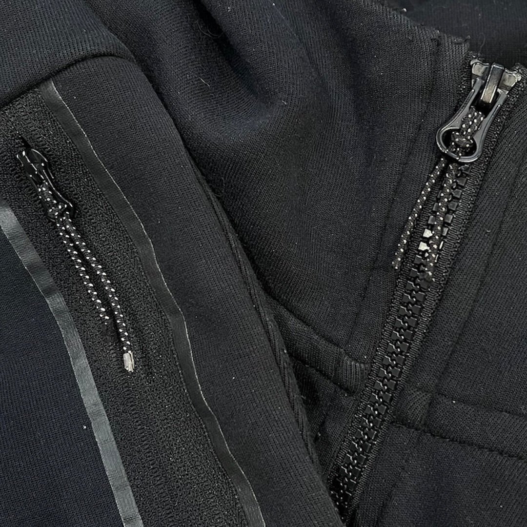 Nike Tech Fleece Full Zip Hoodie & Pants Black Grey Set