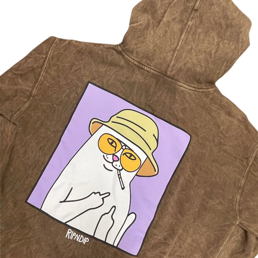 Rip n Dip Cat Smoking Brown Hoodie