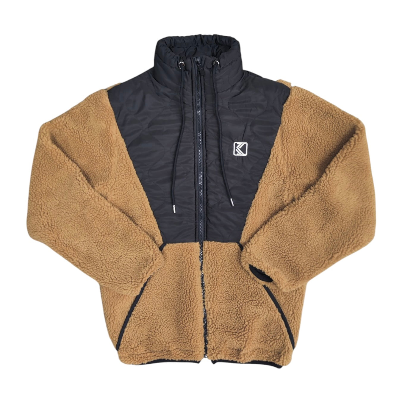Karl Kani Beige Black Sherpa Jacket