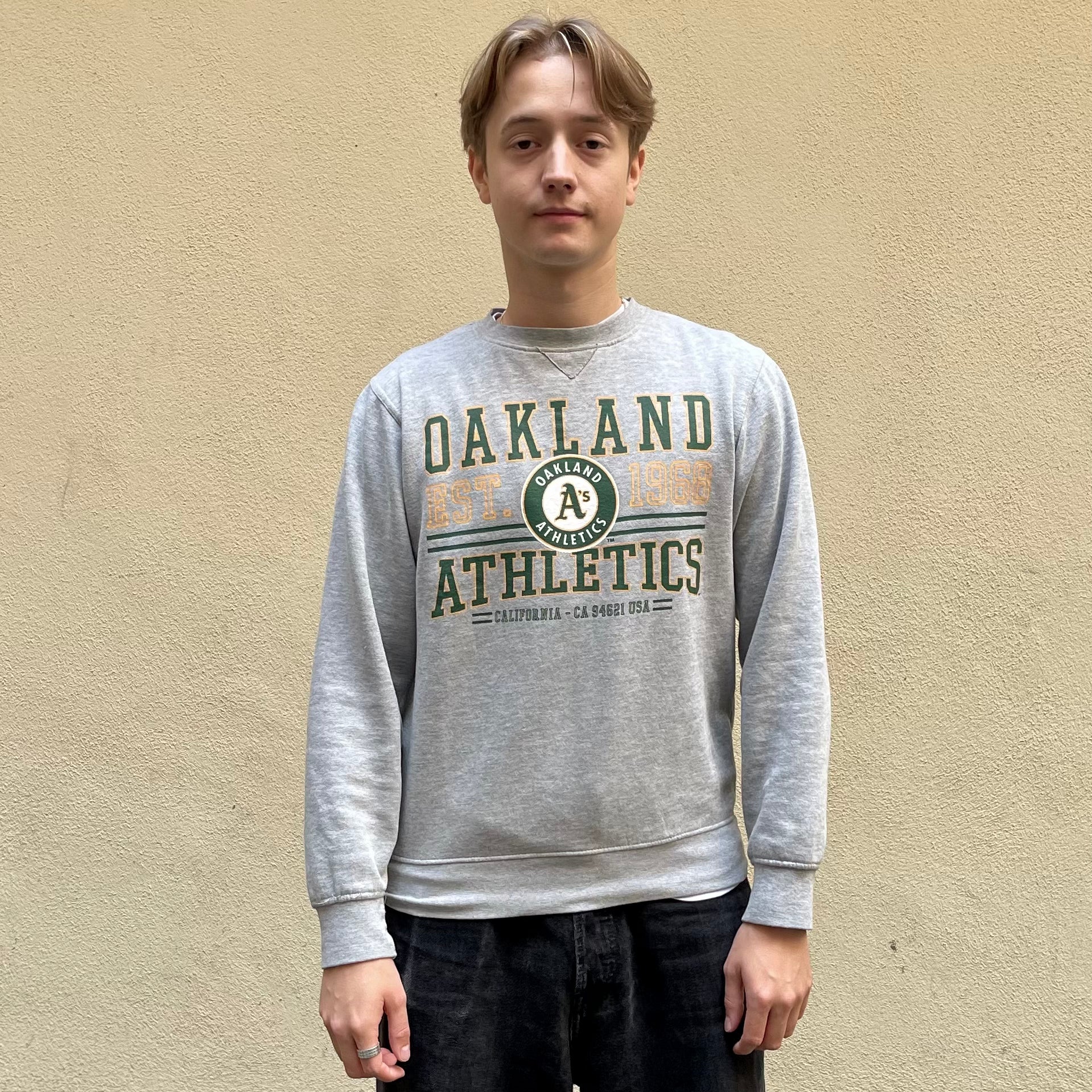Majestic Oakland A's Athletics Grey Crewneck