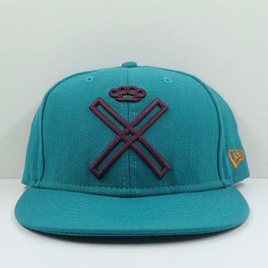 New Era 10 Deep Turquoise Purple Fitted Cap