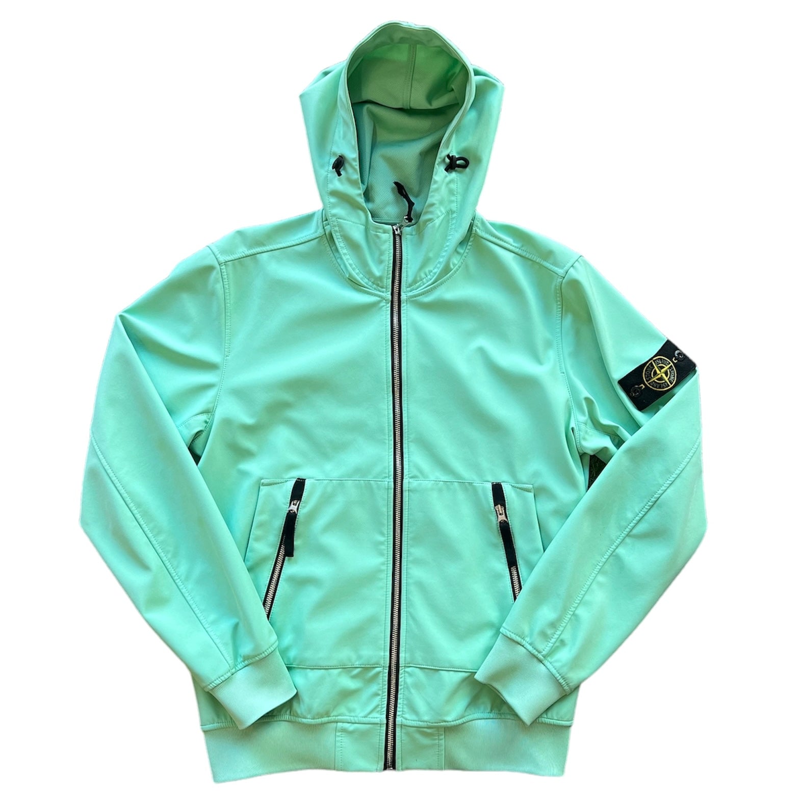 Stone Island Soft Shell-R Teal Hooded Jacket