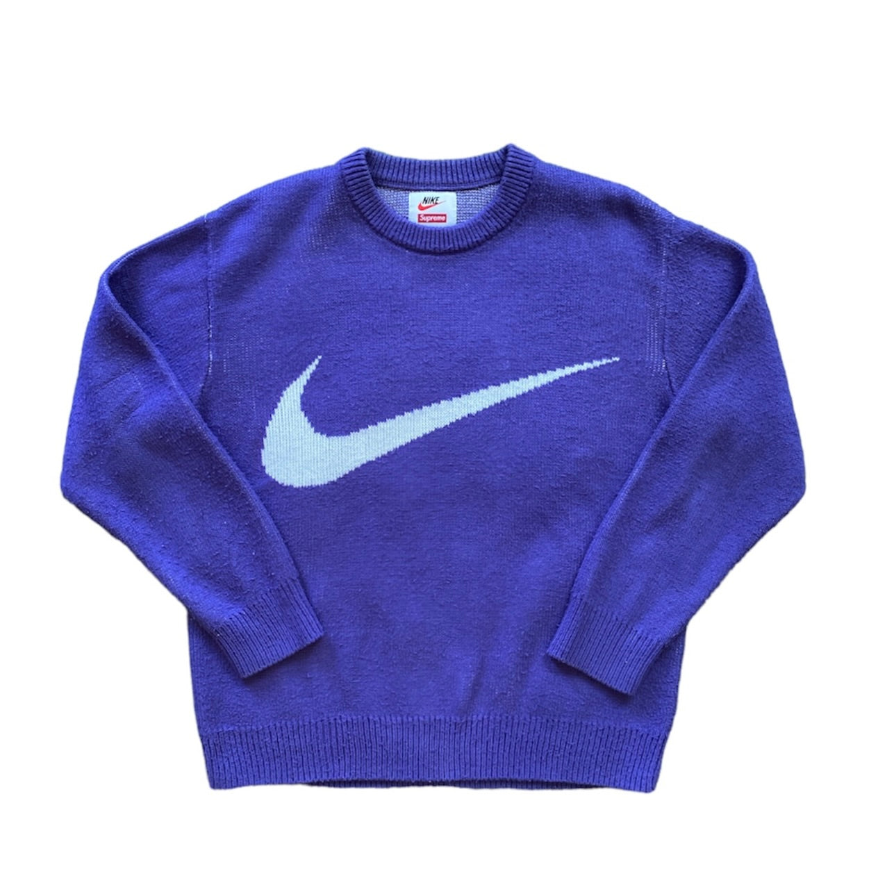 Supreme Nike Swoosh Purple Sweater