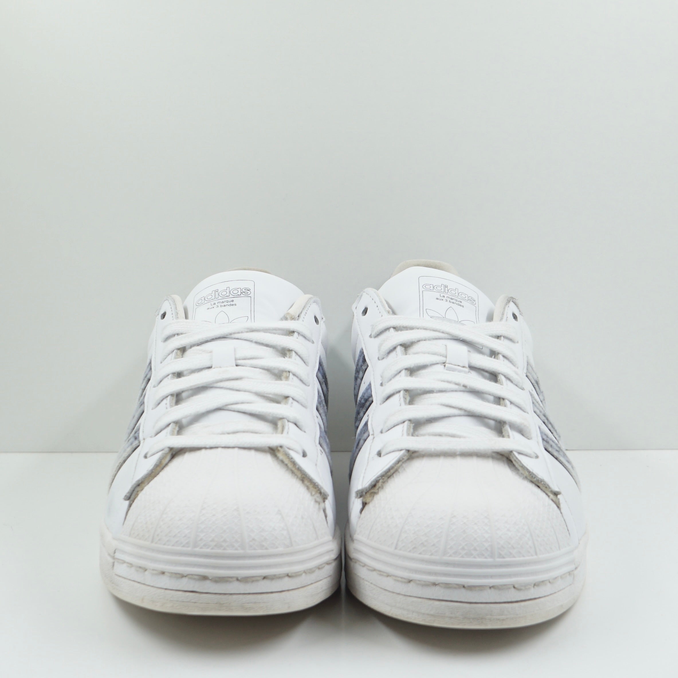Adidas Superstar White Serrated Denim