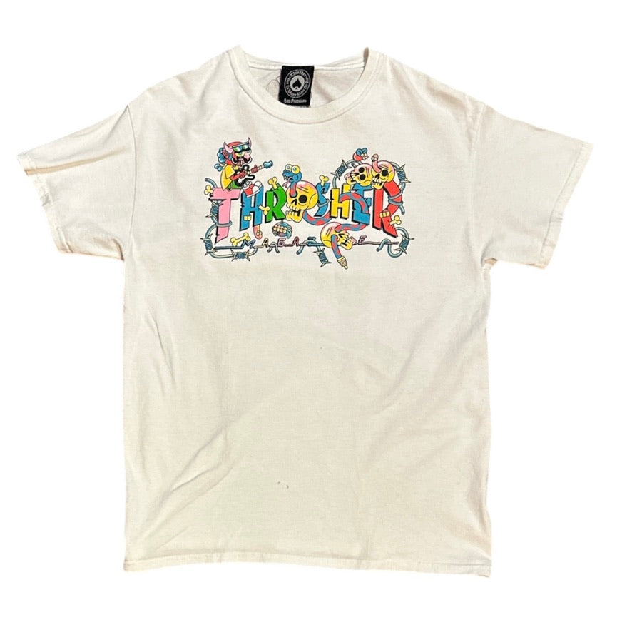 Thrasher Devils Music White Tshirt