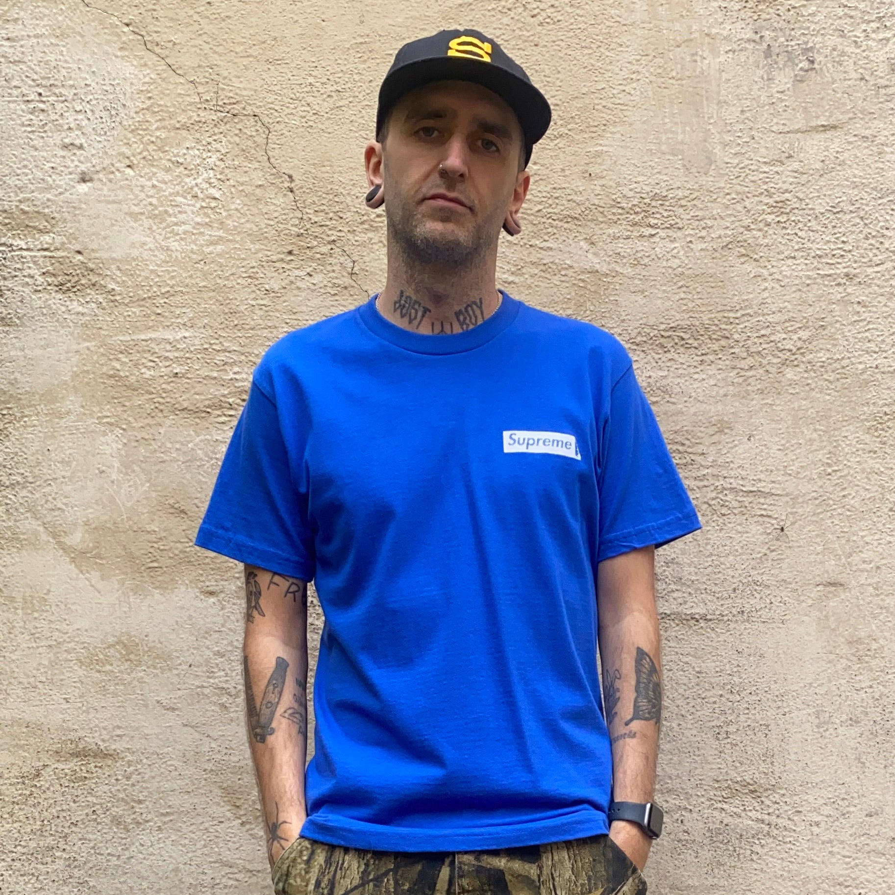 Supreme FW23 Static Blue Tshirt