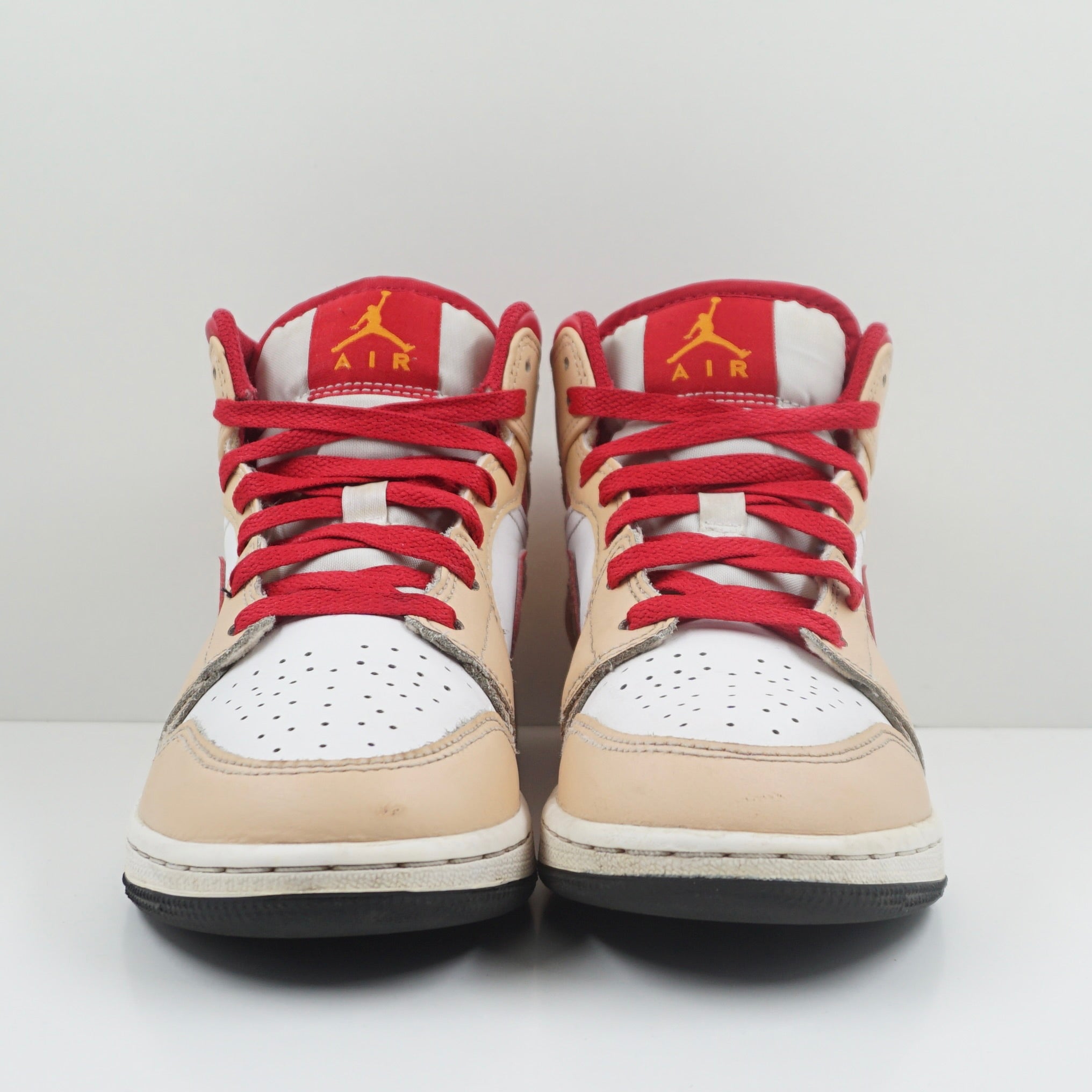 Jordan 1 Mid Light Curry Cardinal (GS)