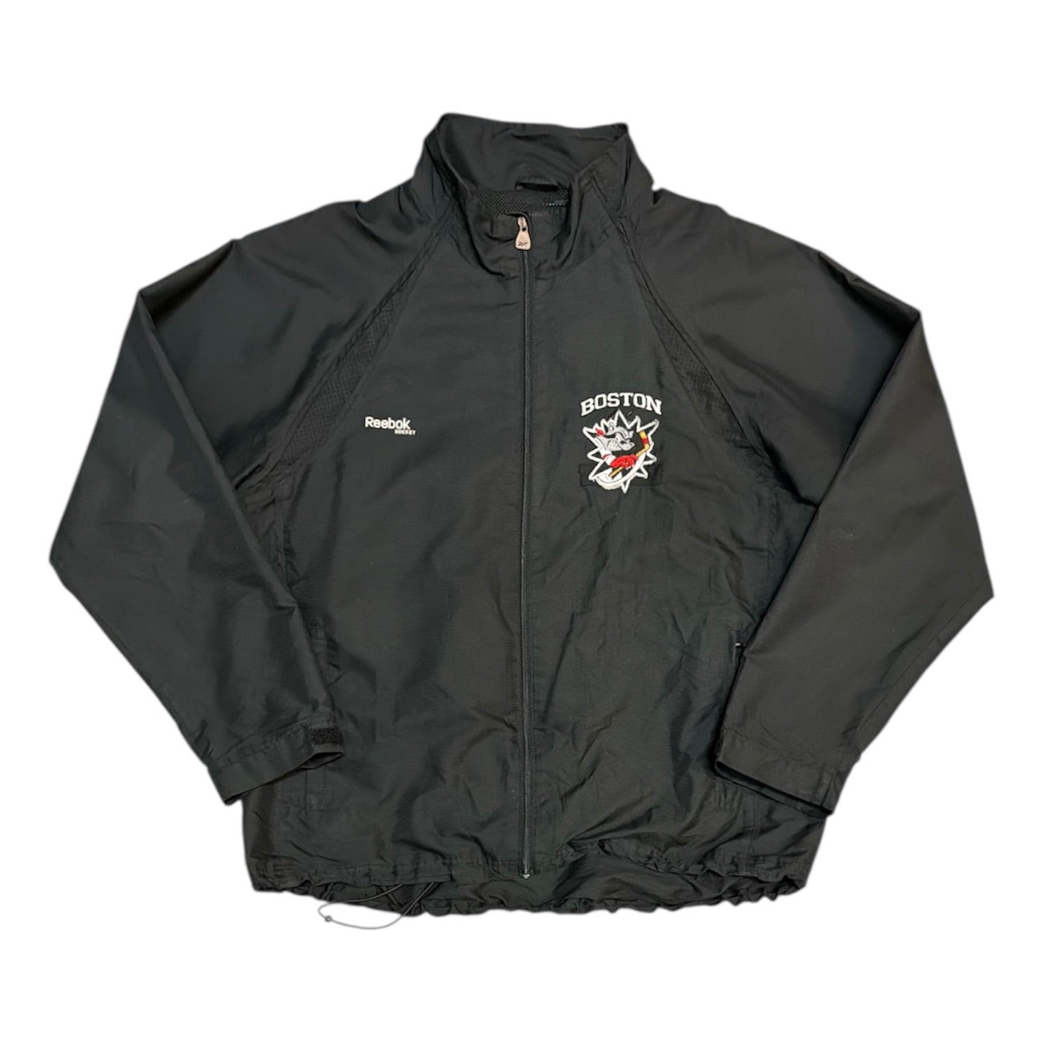 Reebok Hockey Boston Black Windbreaker Jacket