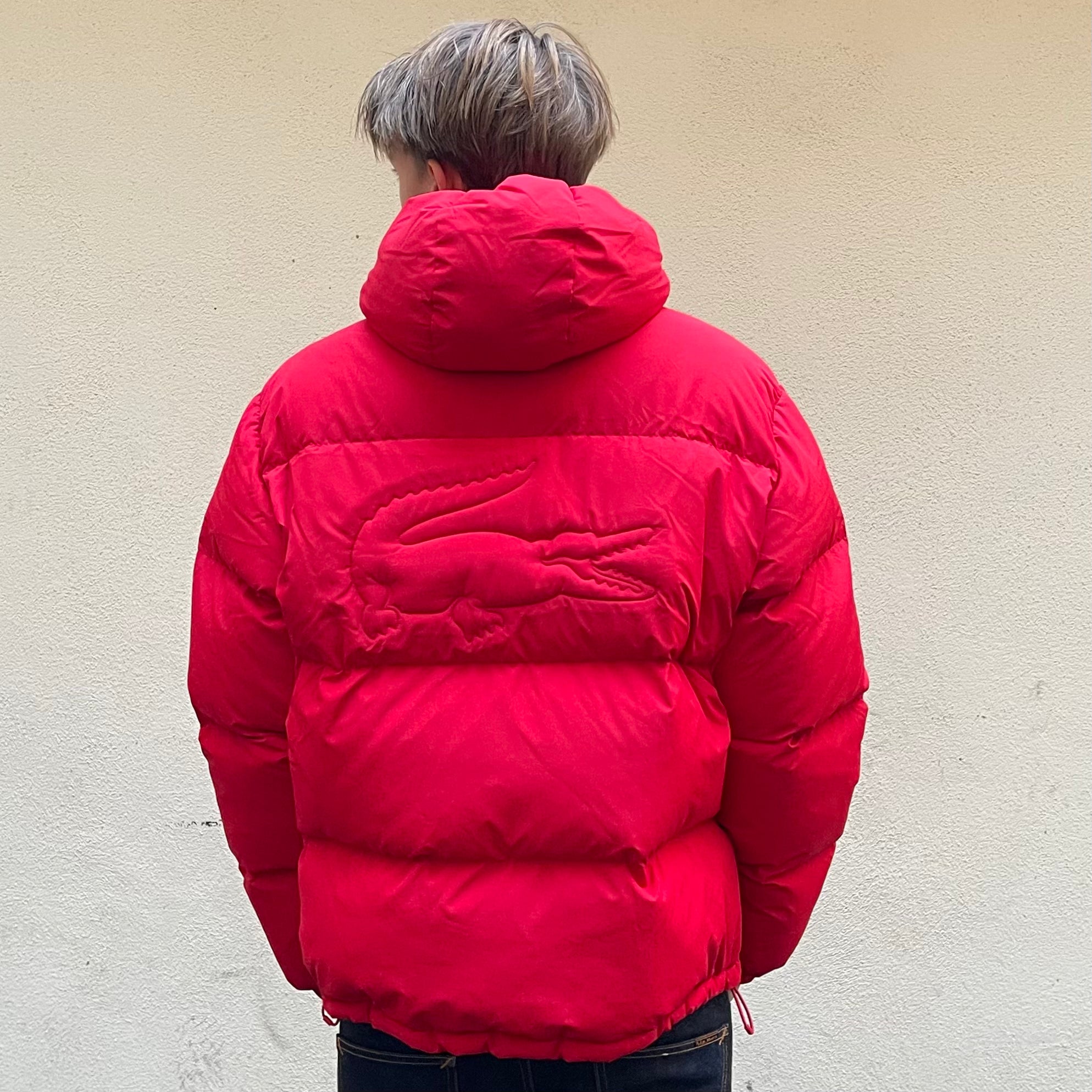 Lacoste Water Repellent Red Down Puffer Jacket