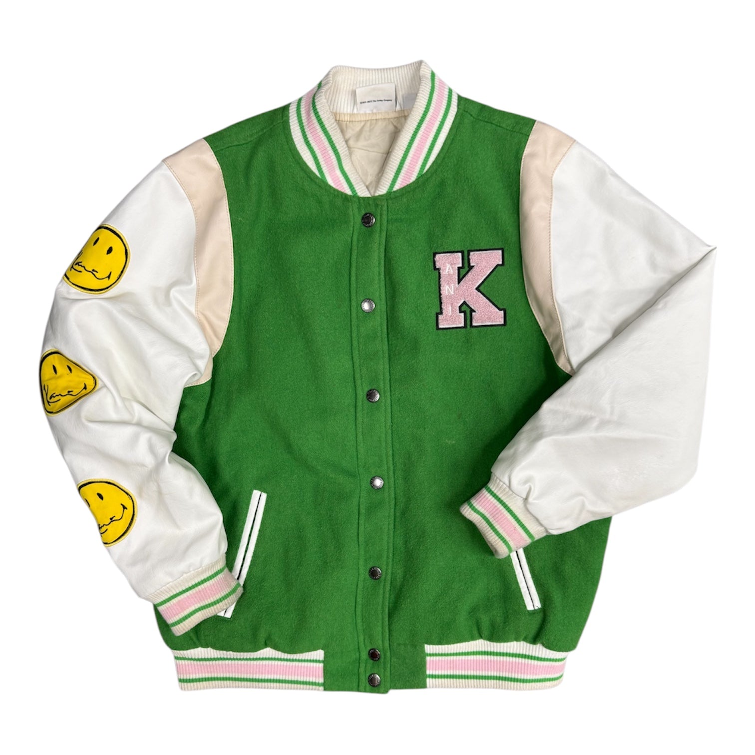 Karl Kani x Smiley Green Sail Letterman Varsity Jacket