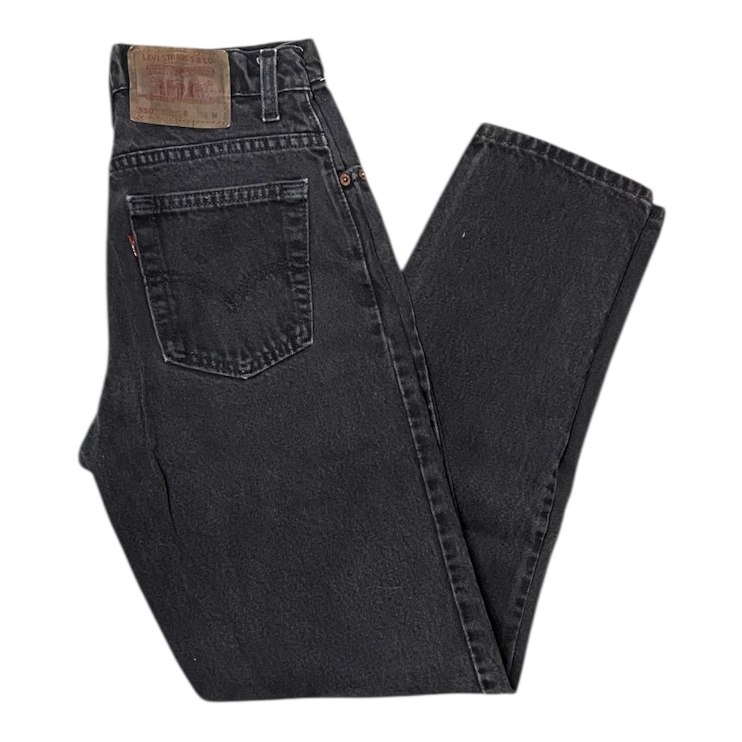 Vintage Levis Dark Grey 550 Relaxed Fit Tapered Leg Jeans