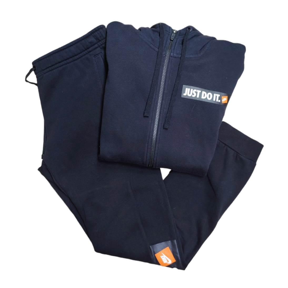 Nike Full Zip Fleece Set Hoodie & Pants Just Do it Black