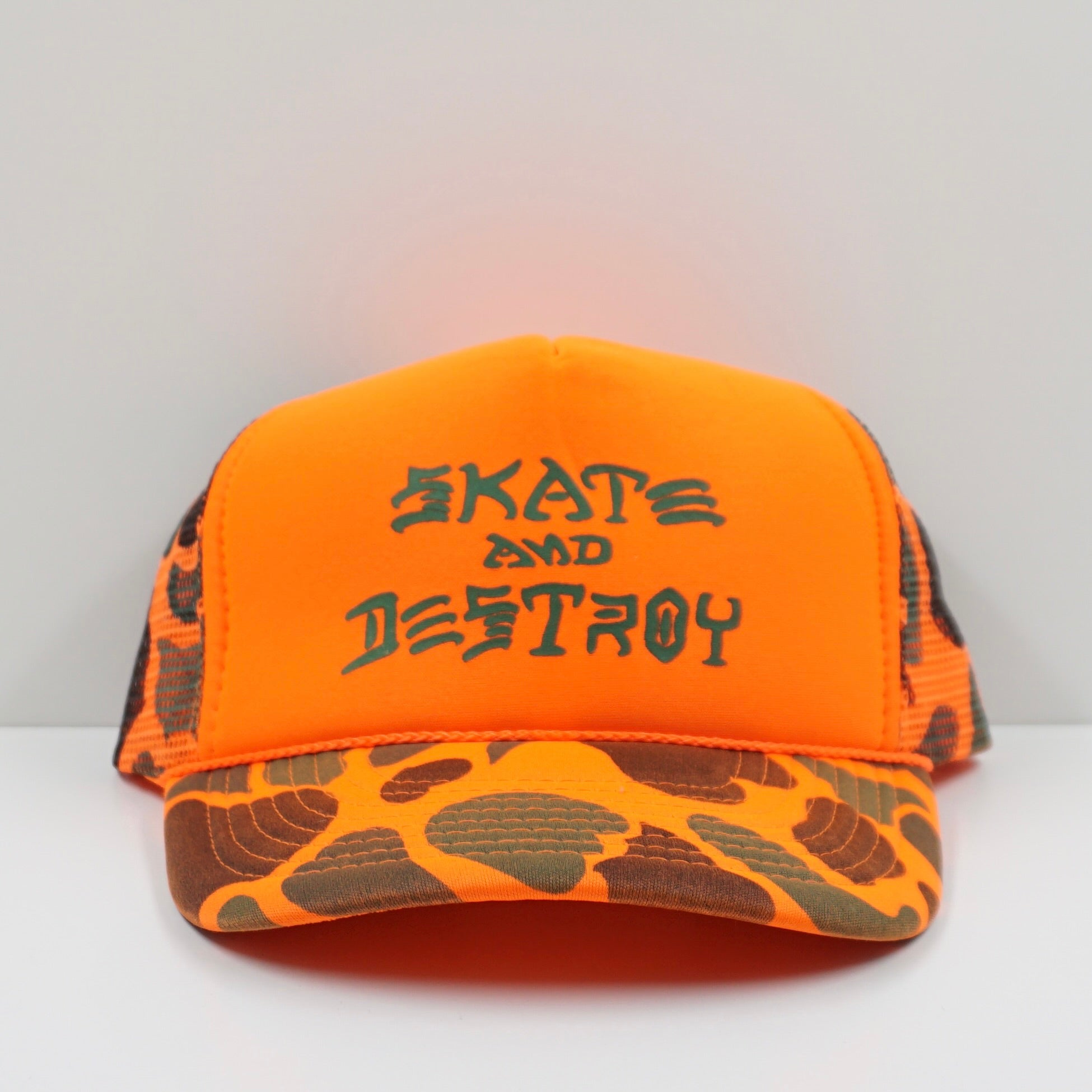 Thrasher Skate And Destroy Hunter Camo Trucker Cap