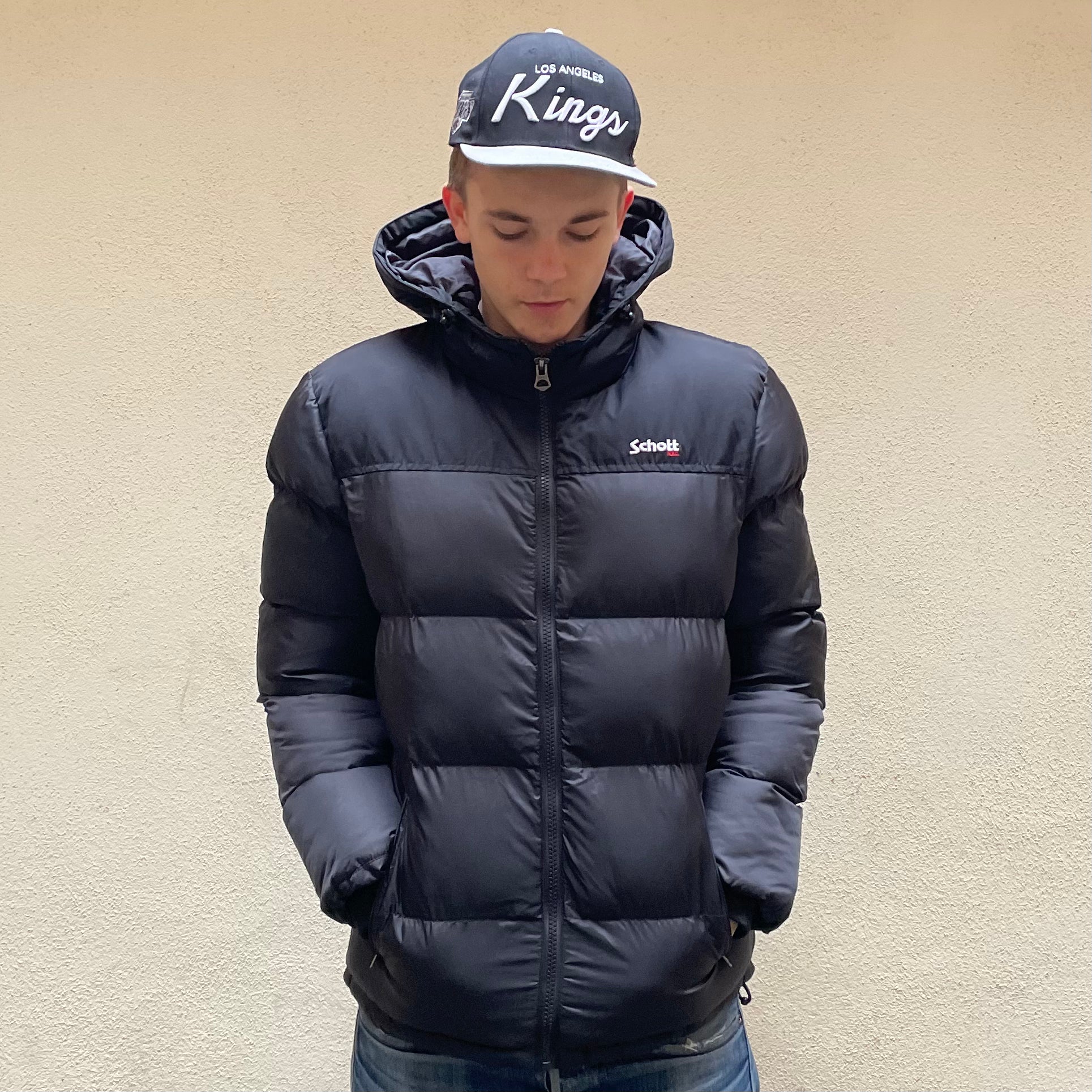 Schott NYC Idaho Black Puffer Jacket