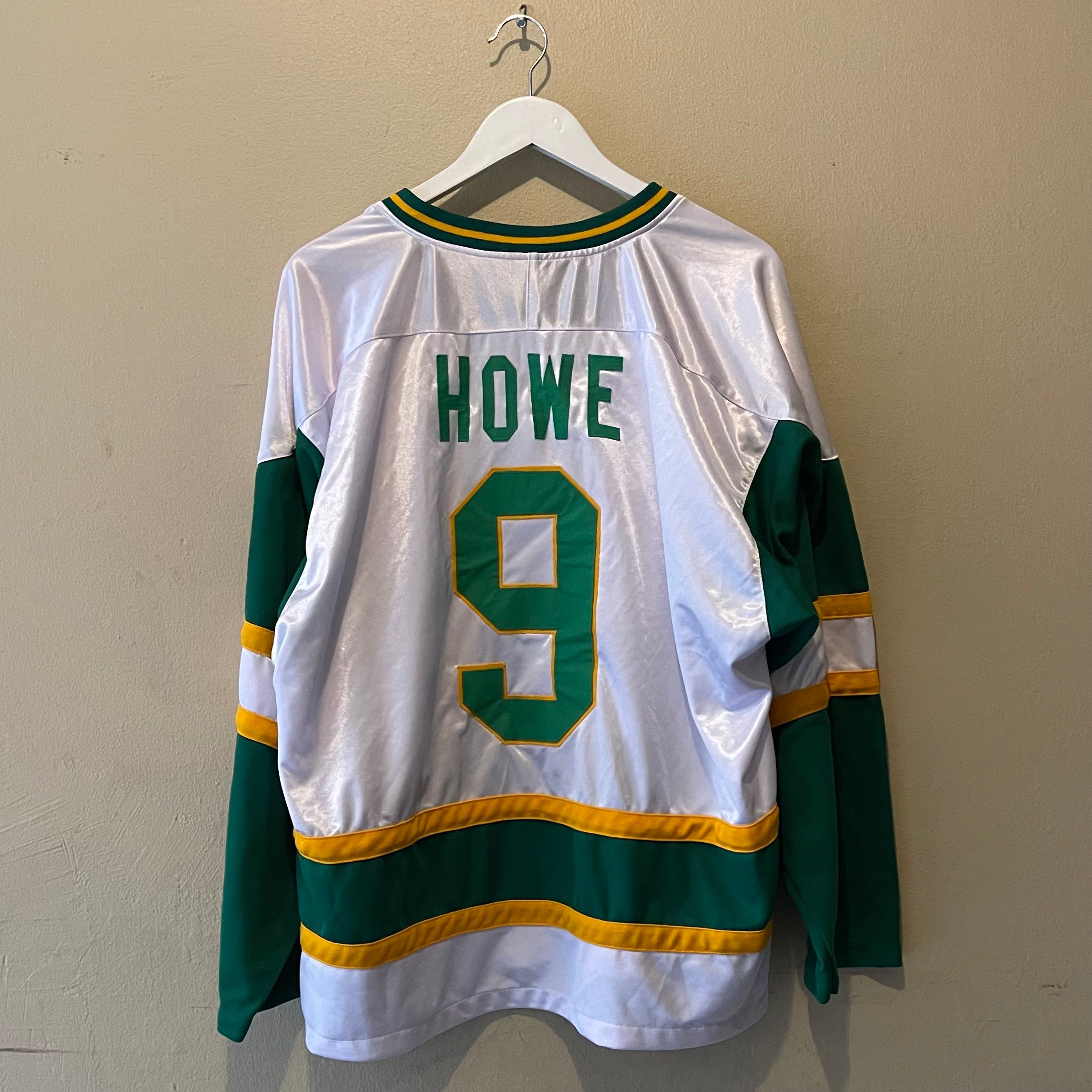 New England Whalers Green White Howe #9 Hockey Jersey