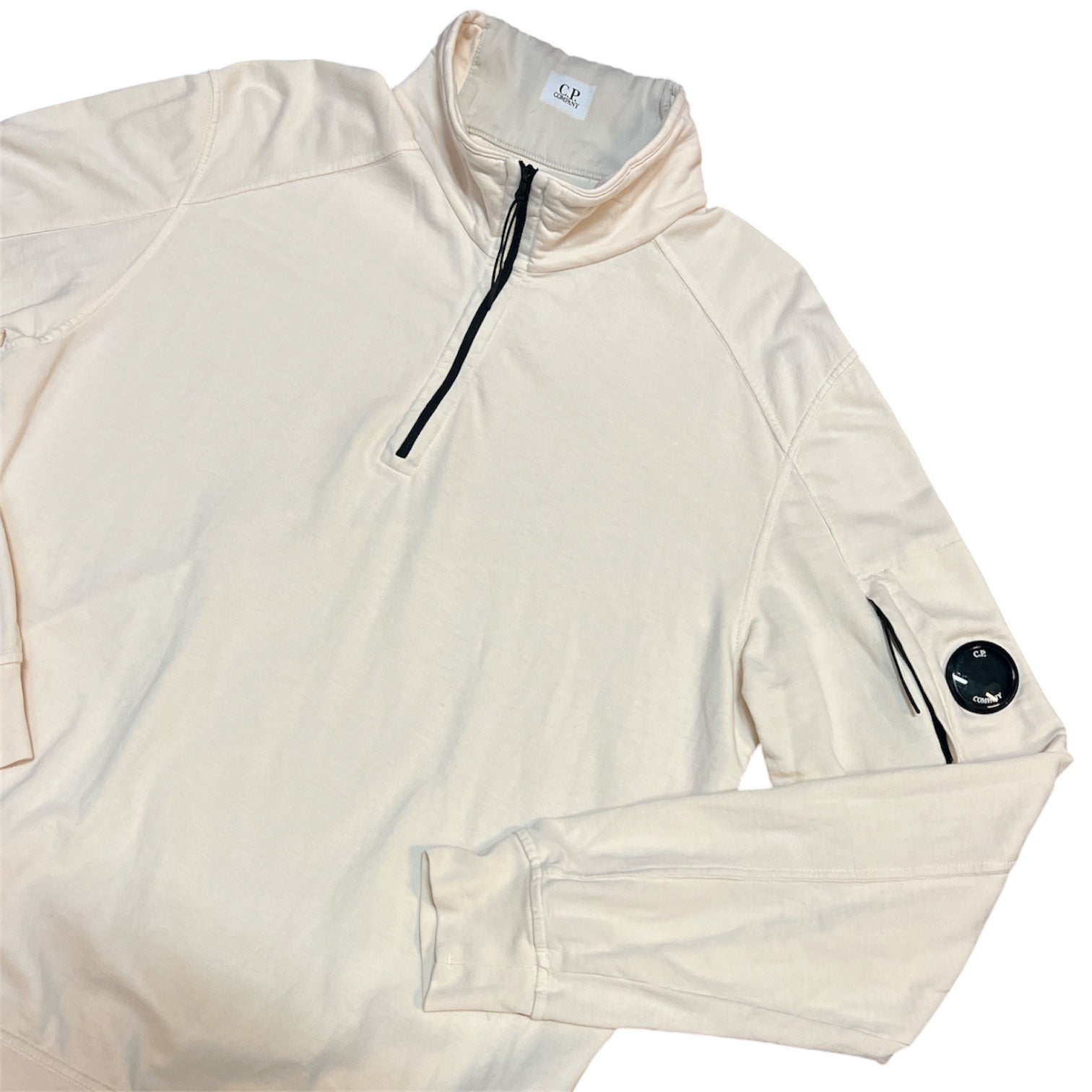 C.P. Company Light Fleece Half Zip Apricot Sweatshirt