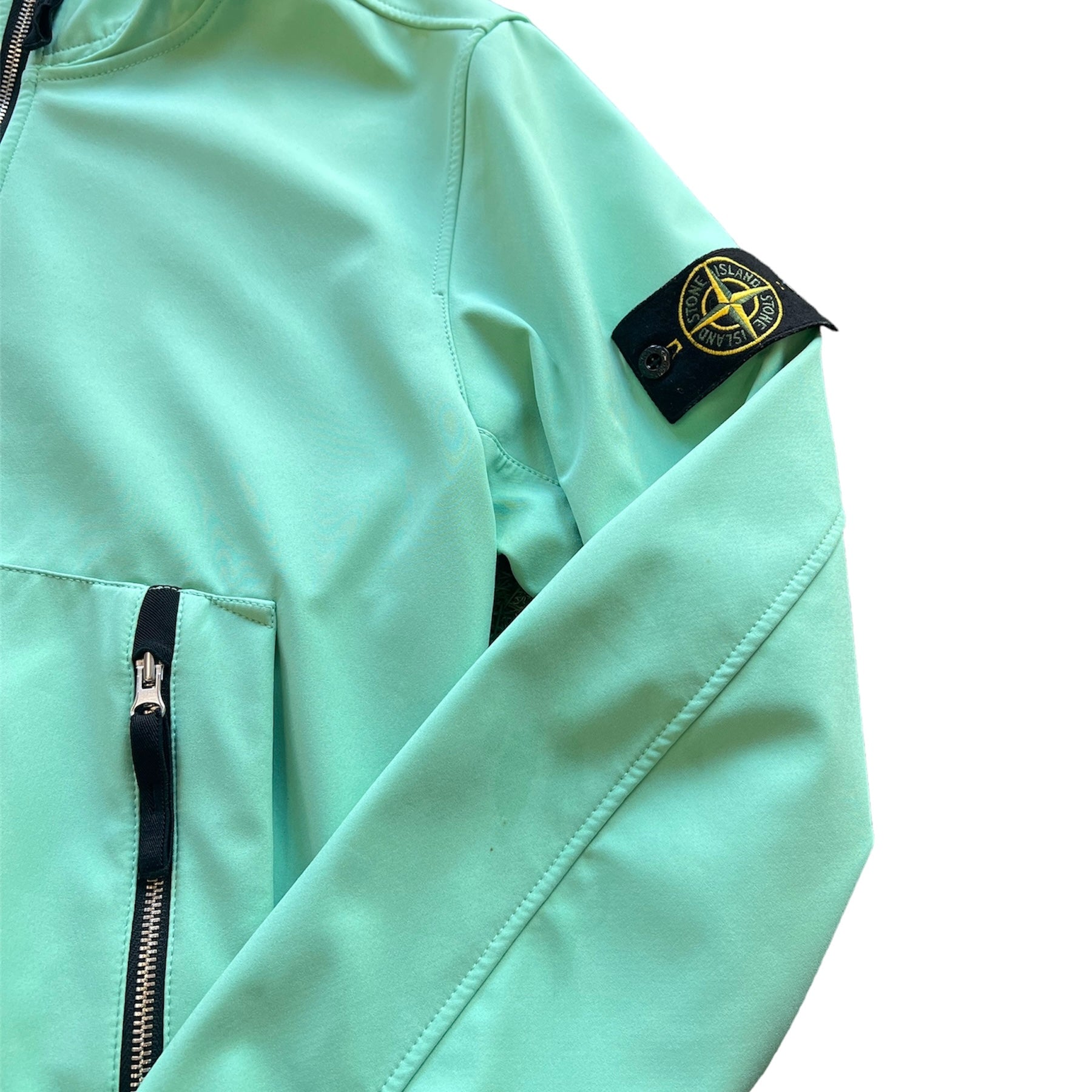 Stone Island Soft Shell-R Teal Hooded Jacket