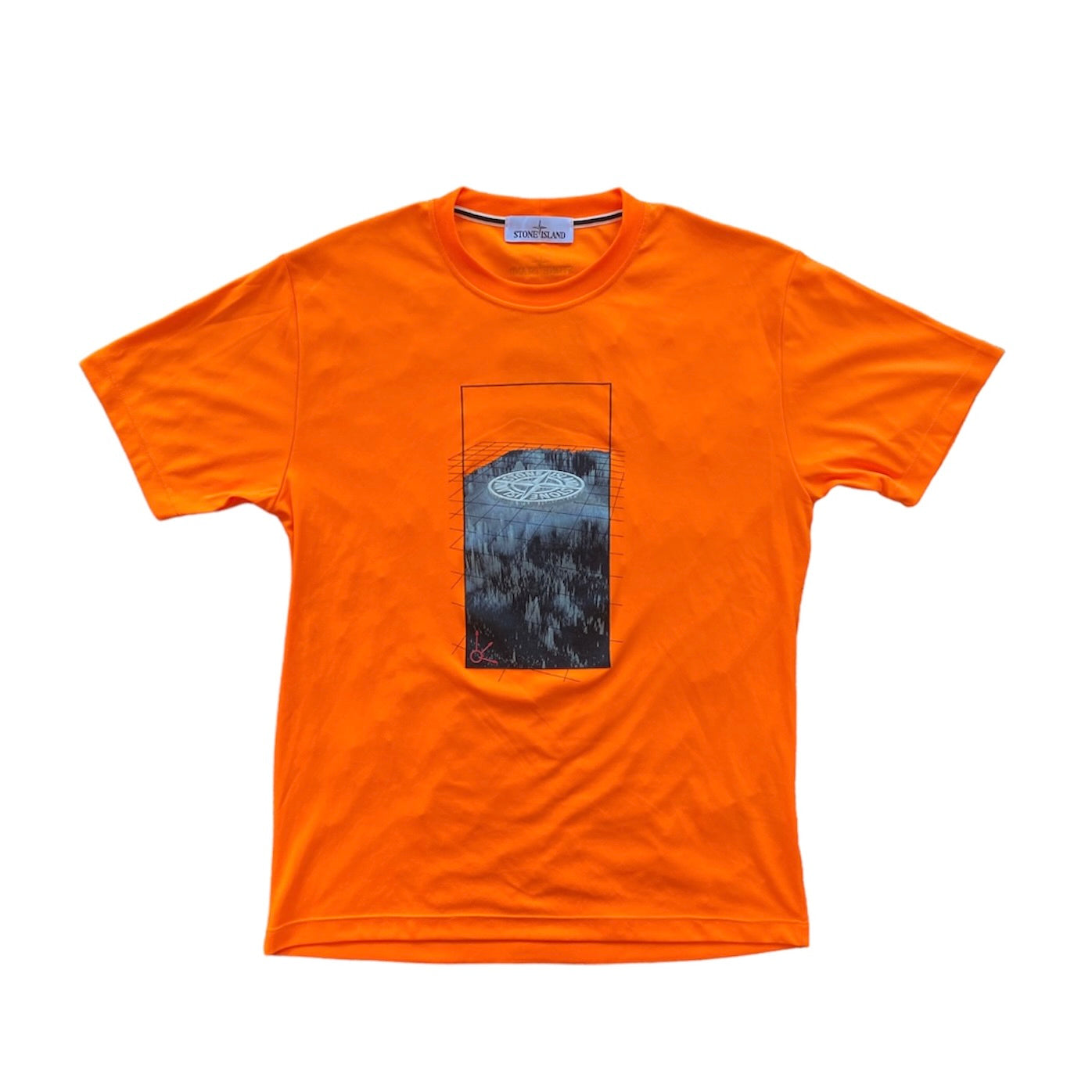 Stone Island 2NS80 Graphic Three Fluo Orange Tshirt