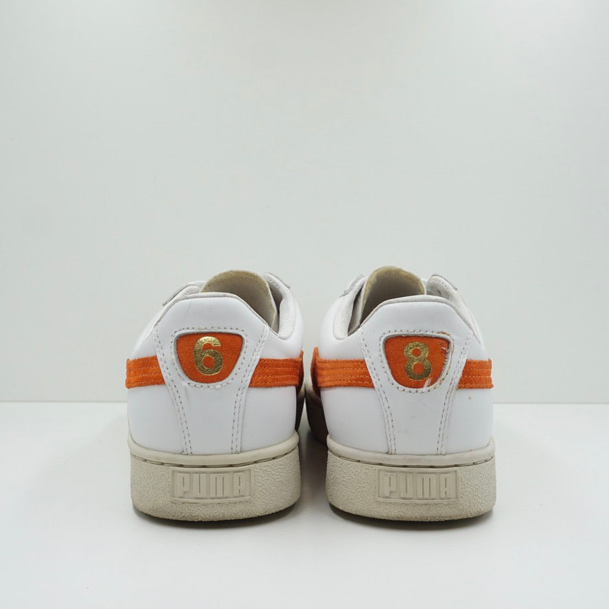 Vintage Puma Basket 68 White Orange
