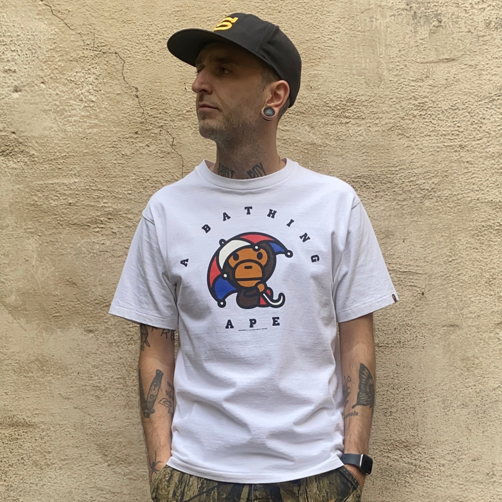 A Bathing Ape Bape London Store 1st Anniversary White Tshirt