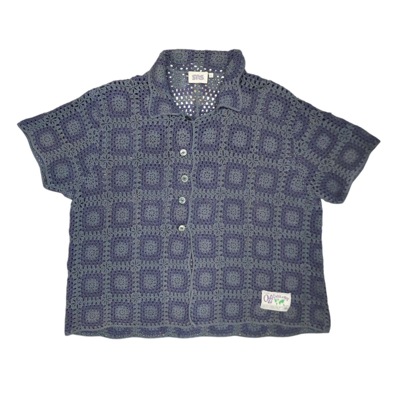 Sneakersnstuff Seasonal Crochet Grey Blue Shirt