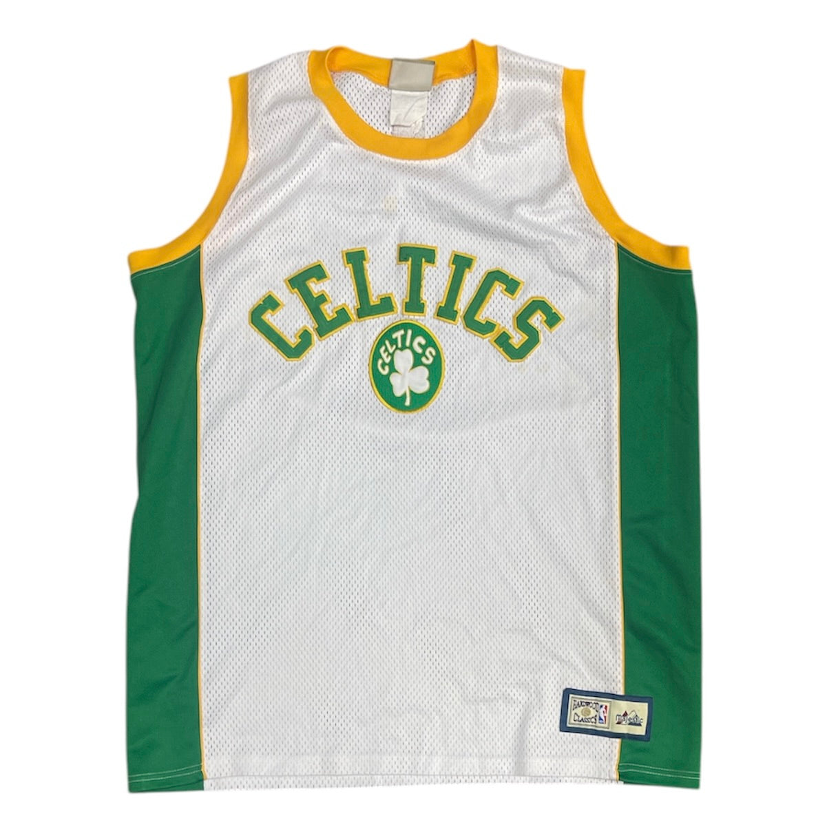Hardwood Classics Boston Celtics White Green Yellow Basketball Jersey