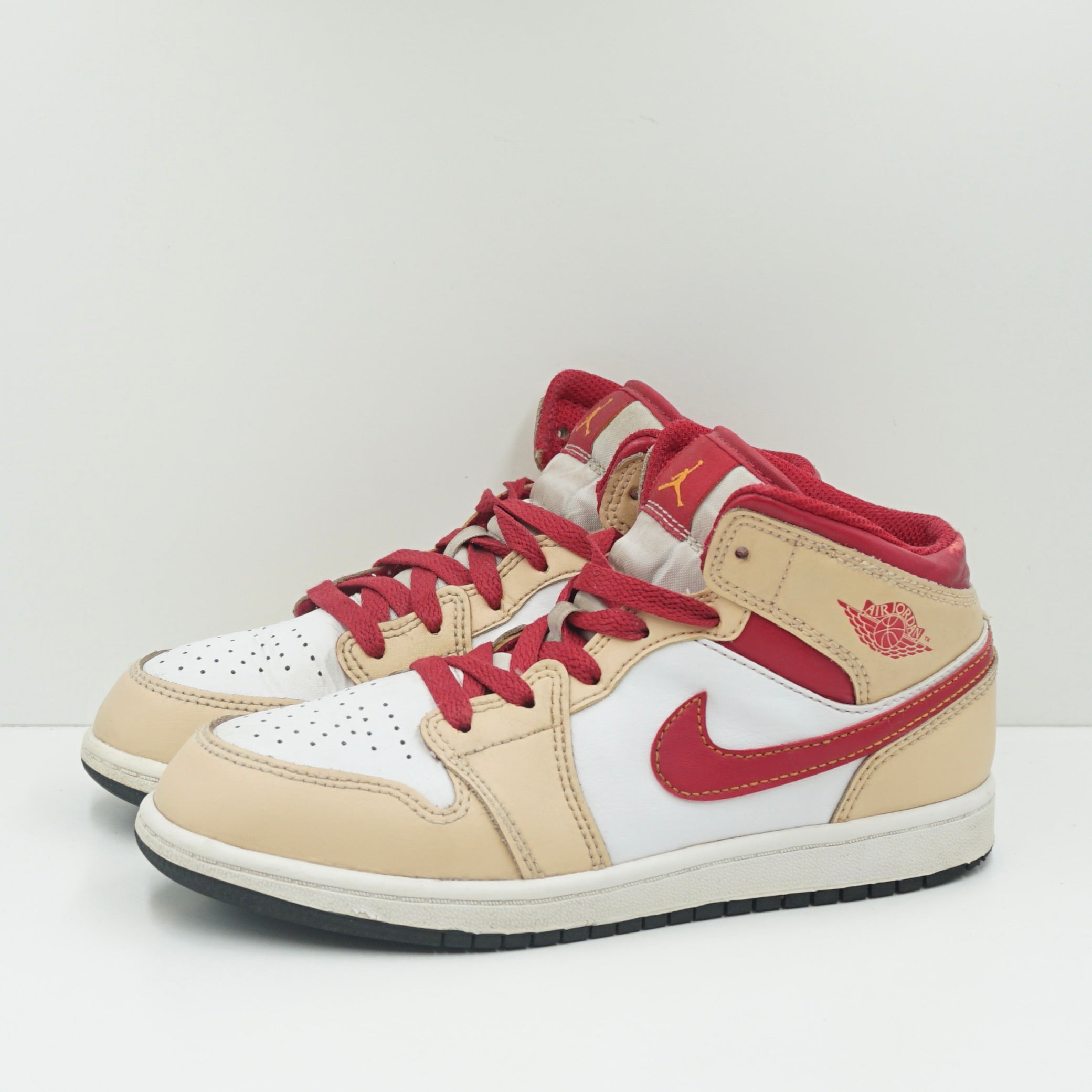 Jordan 1 Mid Light Curry Cardinal (PS)